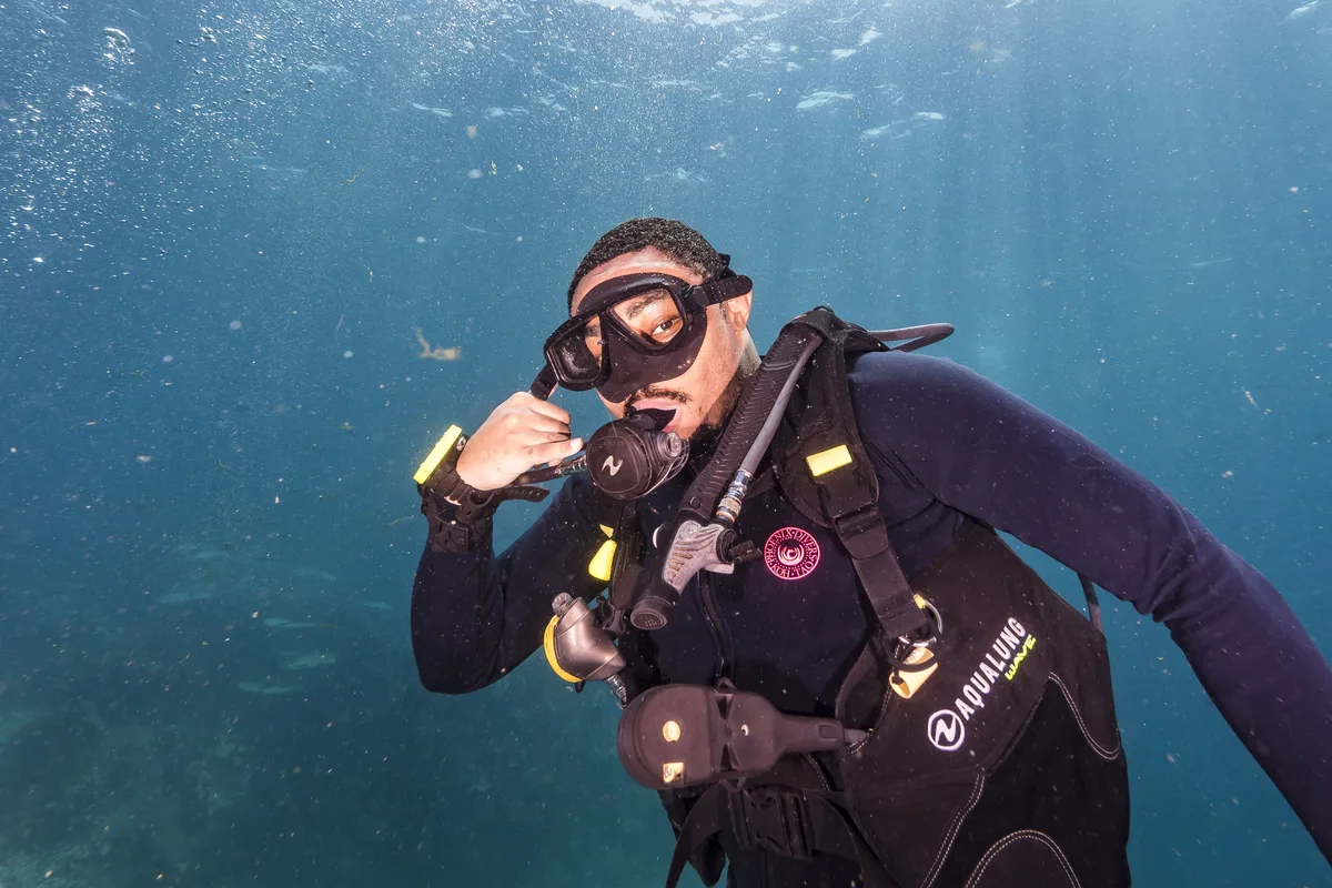 Shawn scuba diving off Koh Tao